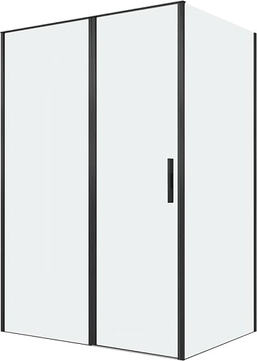 Душевой уголок Allen Brau Priority 140x100, профиль черный браш, стекло прозрачное