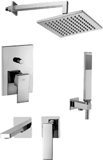Комплект для ванной Paffoni Elle KITEL015CR105 С ВНУТРЕННЕЙ ЧАСТЬЮ, верхний душ 20 см, хром