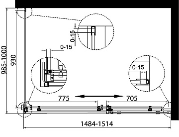 Душевой уголок BelBagno Acqua -AH-1-150/100-C-Cr профиль хром