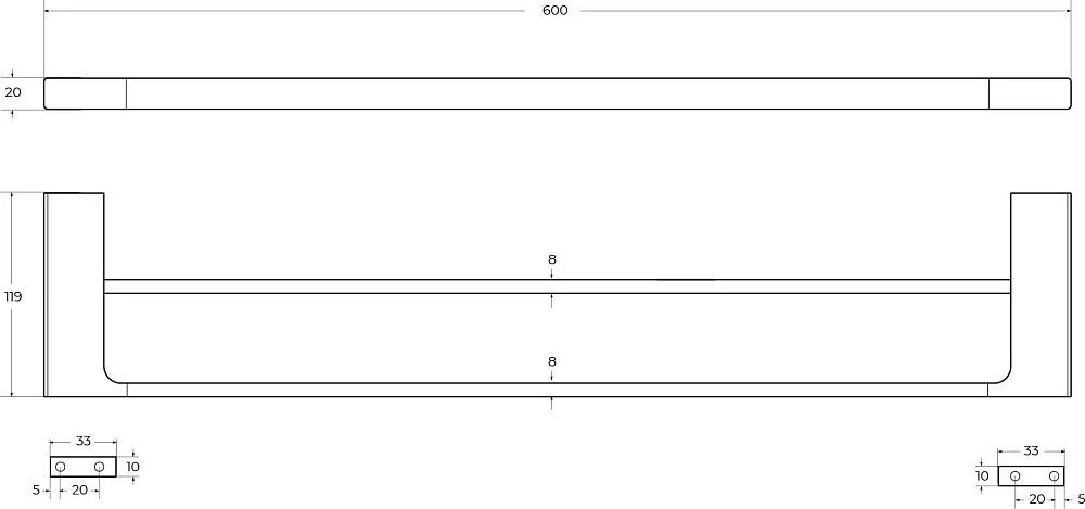 Полотенцедержатель Cezares Slider THD-60-IN сатин Sancos — официальный сайт