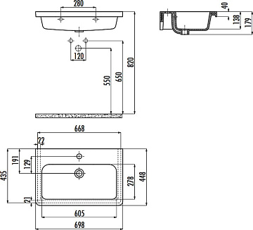 Мебельная раковина Creavit Ipek IP070-00CB00E-0000 белая глянцевая