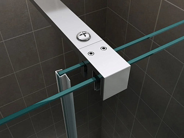 Душевая дверь в нишу Abber Komfort AG90120 120 см, профиль черный, стекло прозрачное