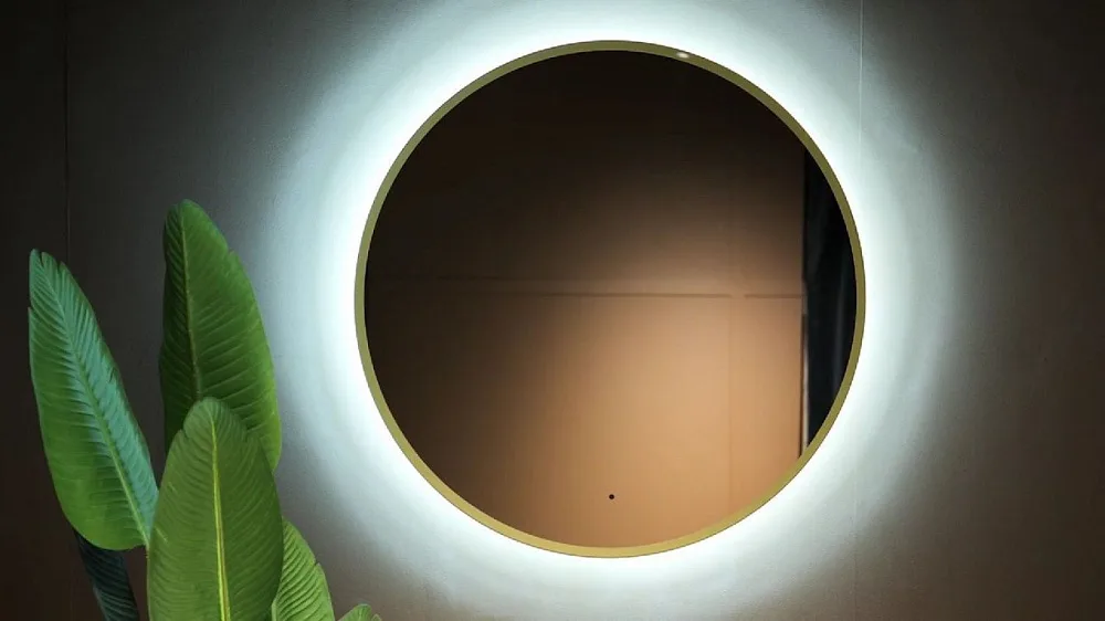 Зеркало круглое Art&Max Sanremo 100 золото, с LED-подсветкой, 6000К Sancos — официальный сайт