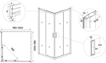 Душевой уголок Veconi Rovigo RV-13 100x100