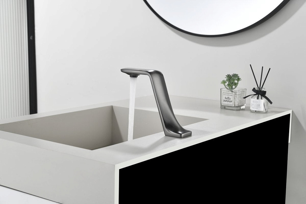 Смеситель для раковины Black&White Gravity 7102GM сенсорный, gun metal