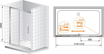 Душевая дверь в нишу Cezares Premier Soft W BF1 120 C Cr IV