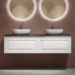 Тумба с раковиной Sancos Very 160 bianco, столешница черный мрамор TT160A1X, раковина CN6009
