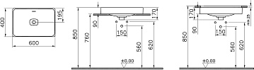 Накладная раковина VitrA Metropole 7535B003-0673 60 см, белая
