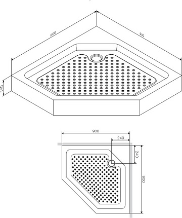 Поддон для душа Damixa Skyline DX35WT-405-090MT