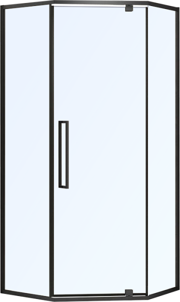 Душевой уголок Black&White Stellar Wind S875 Black 90х90, профиль черный, стекло прозрачное