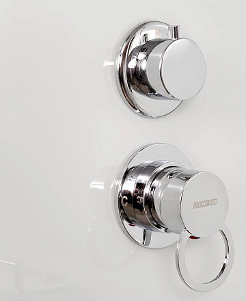 Душевая кабина DTO EM1590N 90х90, LED, профиль хром, стекло матовое с узором