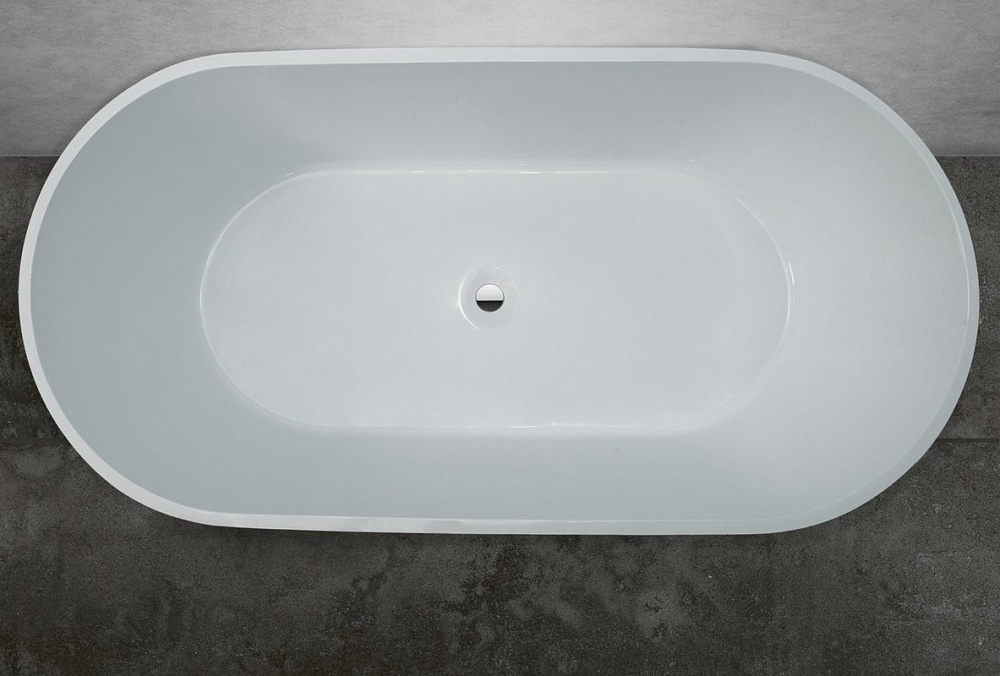 Ванна из искусственного камня Marmo Bagno Палермо 170x80 см, отдельностоящая, белая, овальная