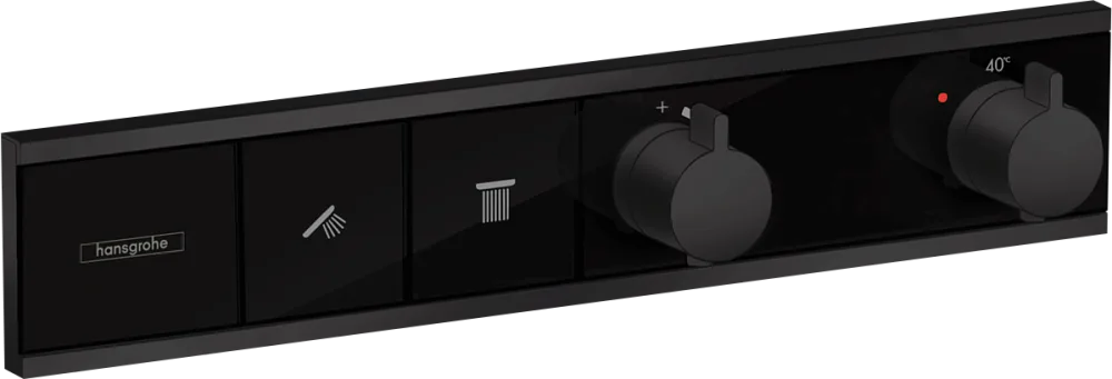 Термостатический смеситель встраиваемый Hansgrohe RainSelect 15380670, для душа, матовый черный Sancos — официальный сайт