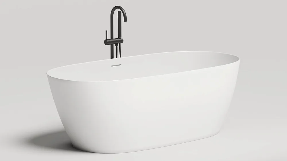 Ванна из искусственного камня Salini Sofia S-Sense 170x80 см, отдельностоящая, белая, овальная, с до Sancos — официальный сайт