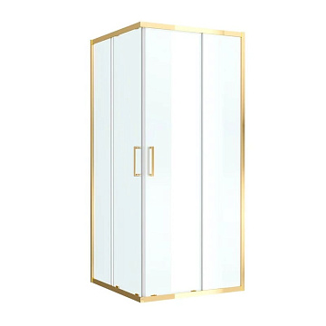 Душевой уголок BelBagno Luce LUCE-A-2-90-P-ORO 90х90 см, профиль золото, стекло рифленое