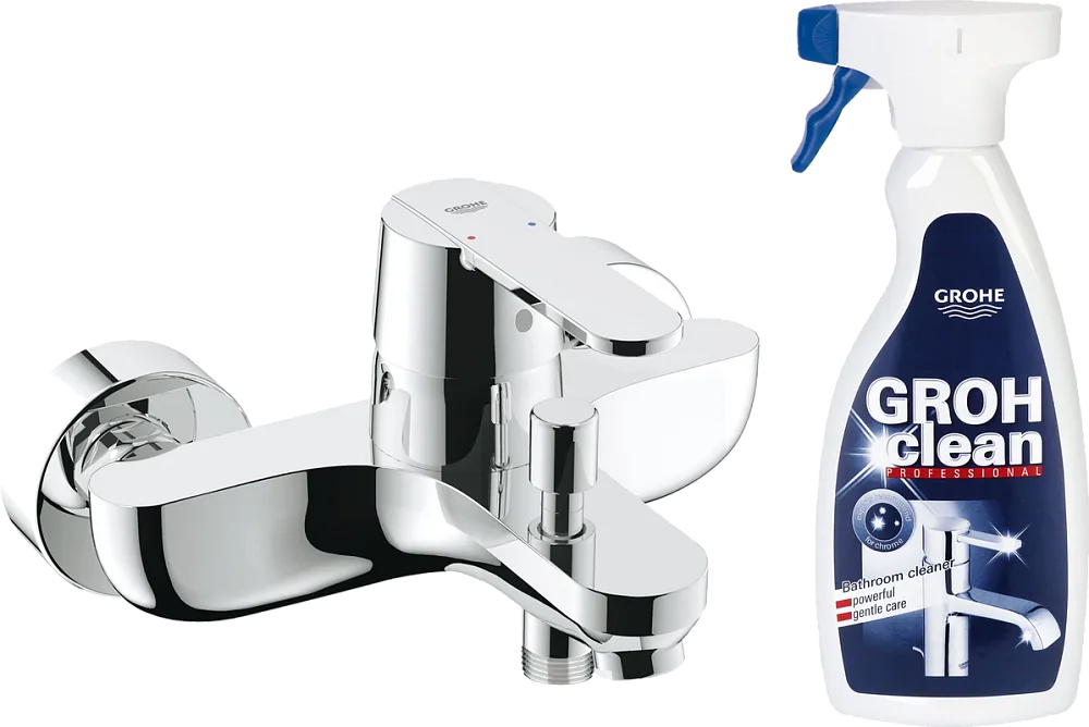 Смеситель для ванны с душем Grohe Get 32887000, + средство для металлических поверхностей Grohe Groh Sancos — официальный сайт