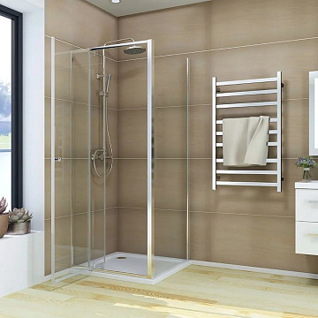 Душевой уголок Veconi Rovigo RV-026 100х100 см, профиль глянцевый хром, стекло прозрачное
