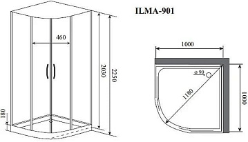 Душевая кабина Timo Premium ILMA 901 Black