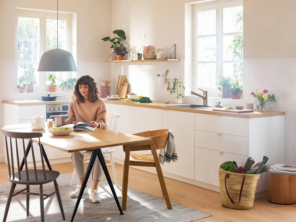 Смеситель для кухни Hansgrohe Zesis M33 74800800 сталь Sancos — официальный сайт
