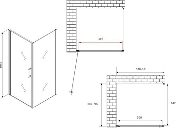Душевой уголок Abber Sonnenstrand AG04060-S70 70x60, профиль хром, стекло прозрачное