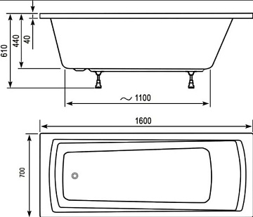 Акриловая ванна Ravak Domino Plus 170x70 см, C632R00000