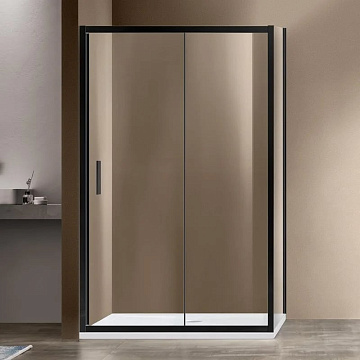 Душевой уголок Vincea Garda VSR-1G9015CLB 150x90 см, профиль черный, стекло прозрачное