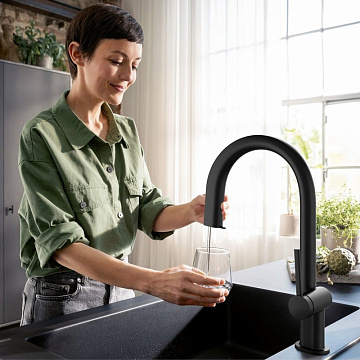 Смеситель для кухни Hansgrohe Aqittura M91 76803670 матовый черный