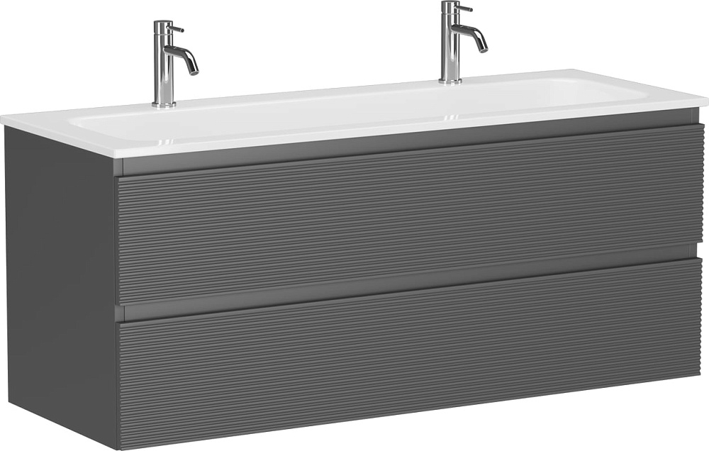 Тумба с раковиной Sancos Folk 120 на двоих, grey soft