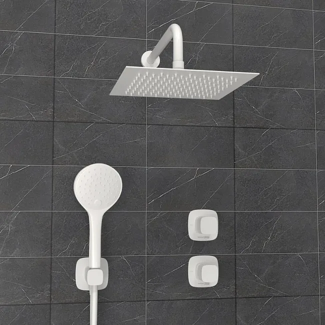 Душевой комплект Wasserkraft Saale A9551.266.146.254.328.156.155, С ВНУТРЕННЕЙ ЧАСТЬЮ, белый Sancos — Оригинал