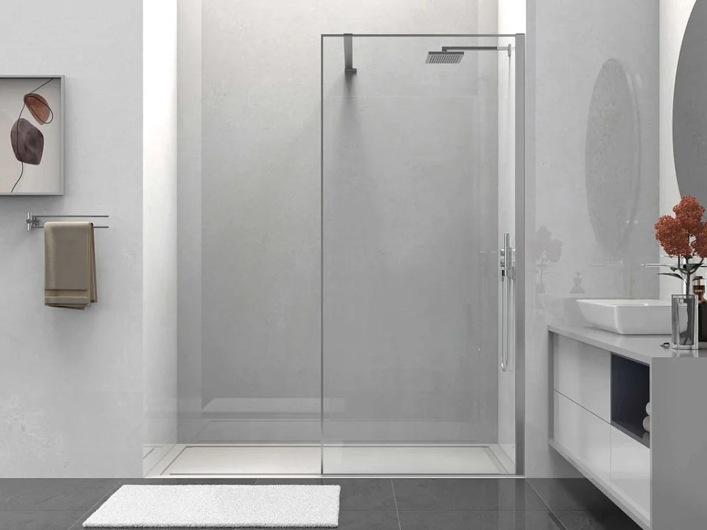 Душевая перегородка Walk-In VSW-1HS100CL, 1000*2000, хром, стекло прозрачное Sancos — официальный сайт