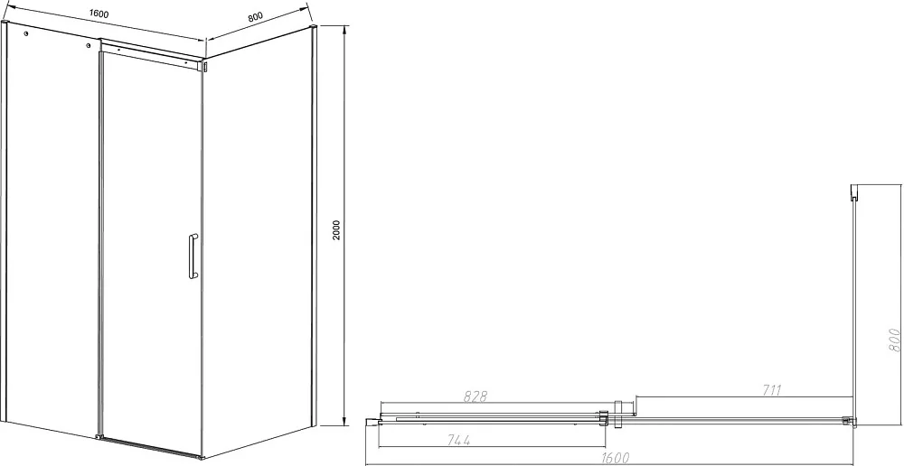 Душевой уголок Vincea Dice VSR-4D8016CLB 160х80 см, профиль черный Sancos — официальный сайт