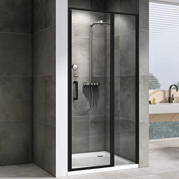 Душевая дверь в нишу Abber Sonnenstrand AG04110BS 110 см, профиль черный, стекло прозрачное