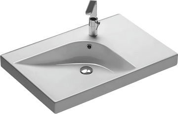 Раковина Hatria Grandangolo SX YXF901 75, 1 готовое отверстие под смеситель