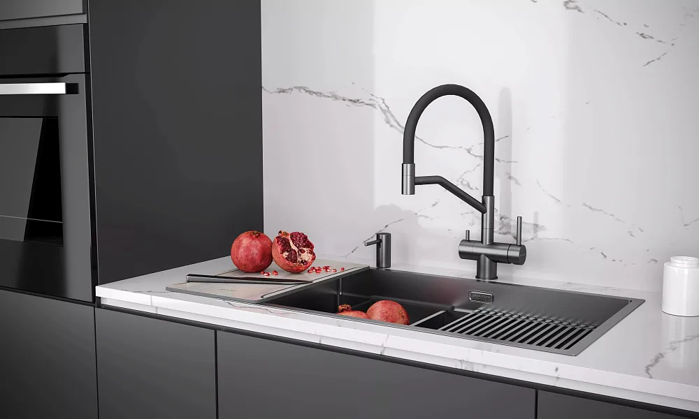 Дозатор для кухонной мойки,Paulmark Stork D006-GM вороненая сталь Sancos — официальный сайт