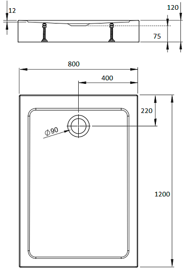 Поддон для душа Radaway Doros F Compact 120x80