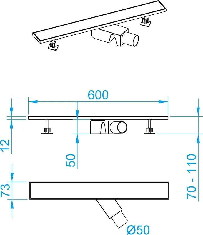 Душевой трап (лоток) RGW Shower Drain SDR-20 60 см, хром Sancos — официальный сайт