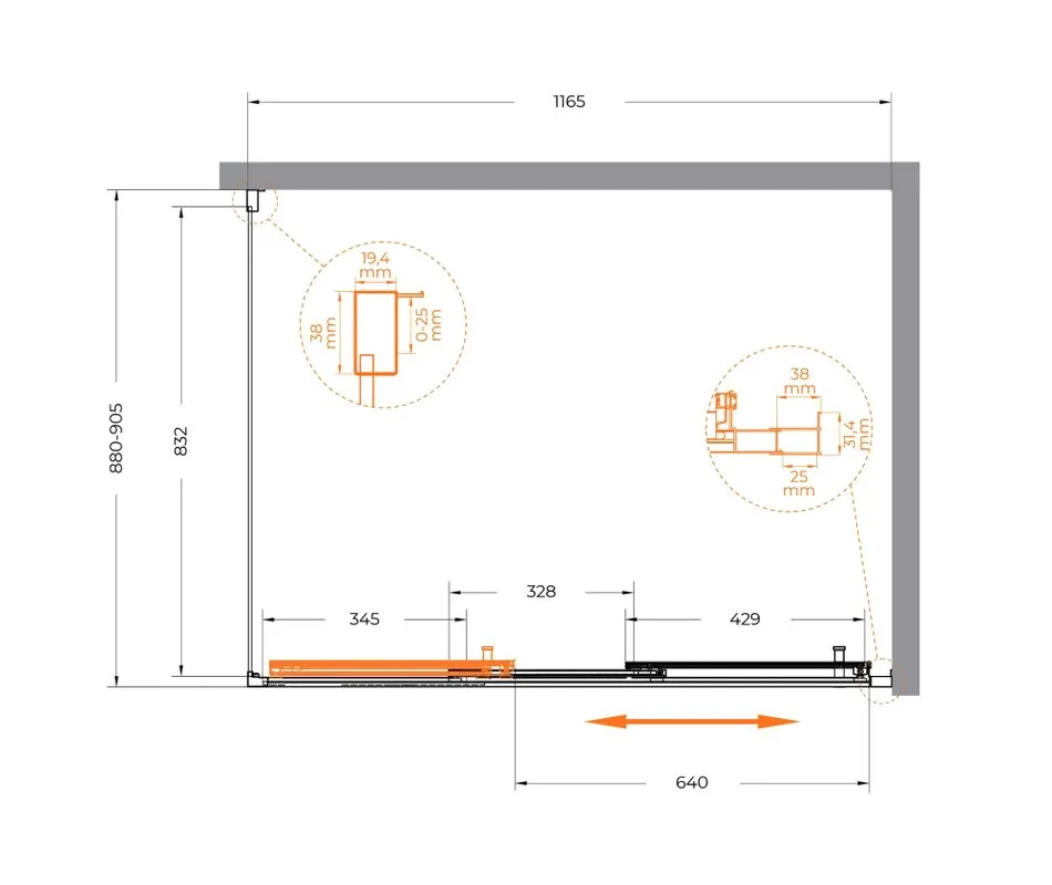 Душевой уголок Cezares Molveno AHF 31 120+90 C CR IV 120х90 см, профиль хром, стекло прозрачное Sancos — официальный сайт