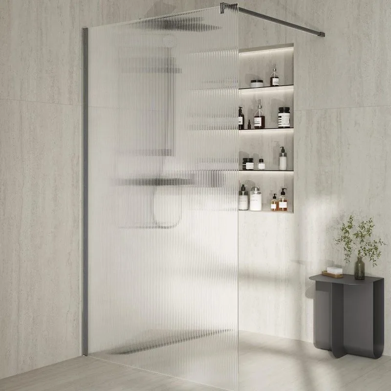 Душевая перегородка KERAMA MARAZZI Cristallo CT.100.WI.CR 100 см, профиль хром, стекло рифленое Sancos — официальный сайт