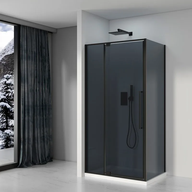 Душевой уголок Black&White Stellar Wind S812 BG 100х100, профиль черный, стекло тонированное Sancos — официальный сайт