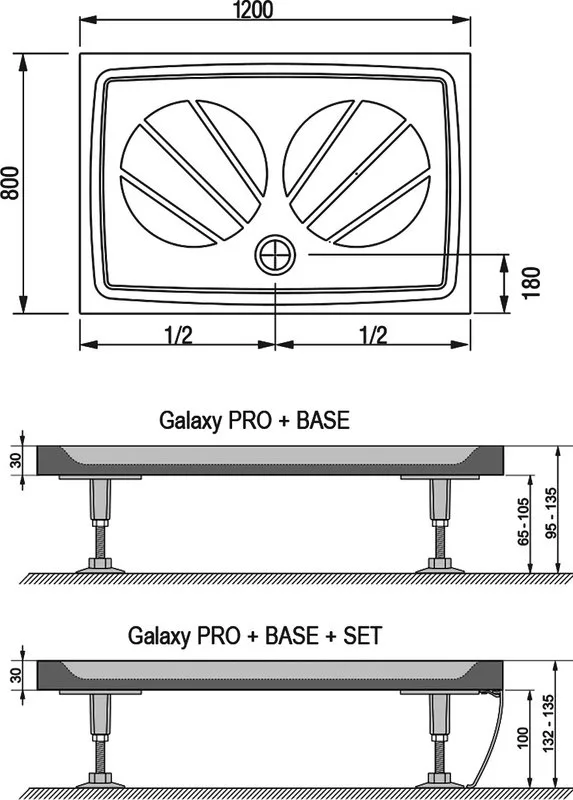 Поддон для душа Ravak Galaxy Pro Gigant Pro 120x80 с сифоном Sancos — официальный сайт