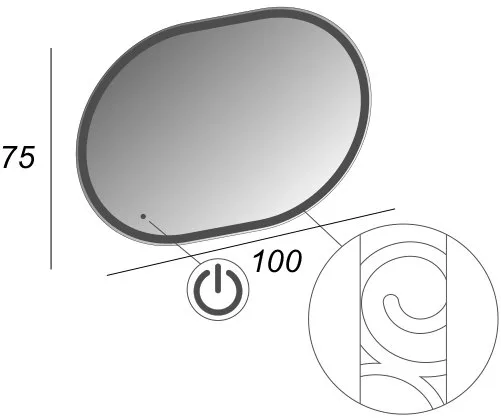 Зеркало Cezares 100х75 c LED-подсветкой touch system Sancos — официальный сайт
