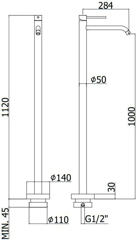 Напольный смеситель для раковины Paffoni Light LIG031CR, хром Sancos — официальный сайт