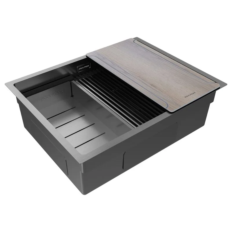 Мойка кухонная Paulmark Next-Multi Sink 58 UNI PM785845-GM вороненая сталь Sancos — официальный сайт