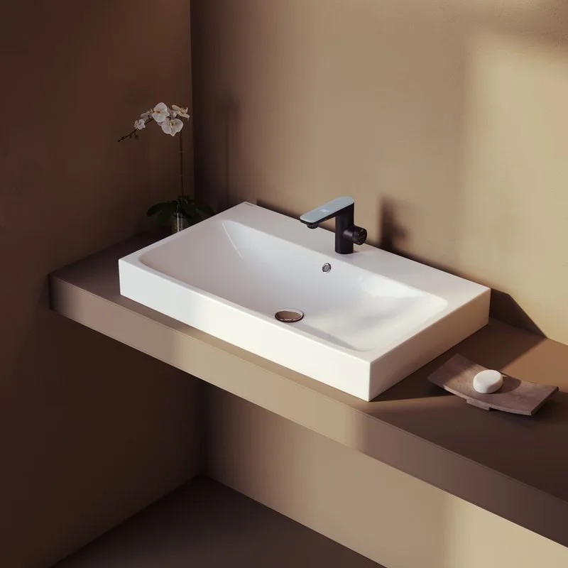 Раковина Berges Strati 81x49, глянцевая белая Sancos — официальный сайт