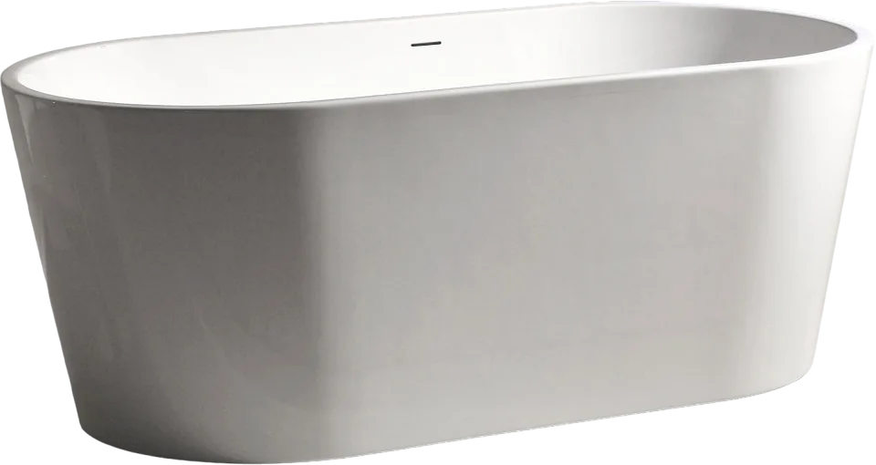 Акриловая ванна Abber AB9203-1.5 150x80 см, отдельностоящая, белая, овальная, с каркасом, со сливом- Sancos — официальный сайт