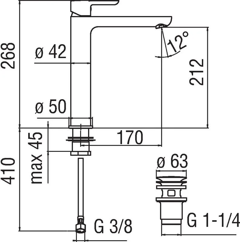 Смеситель для раковины Nobili ABC AB87128/2CR Sancos — официальный сайт