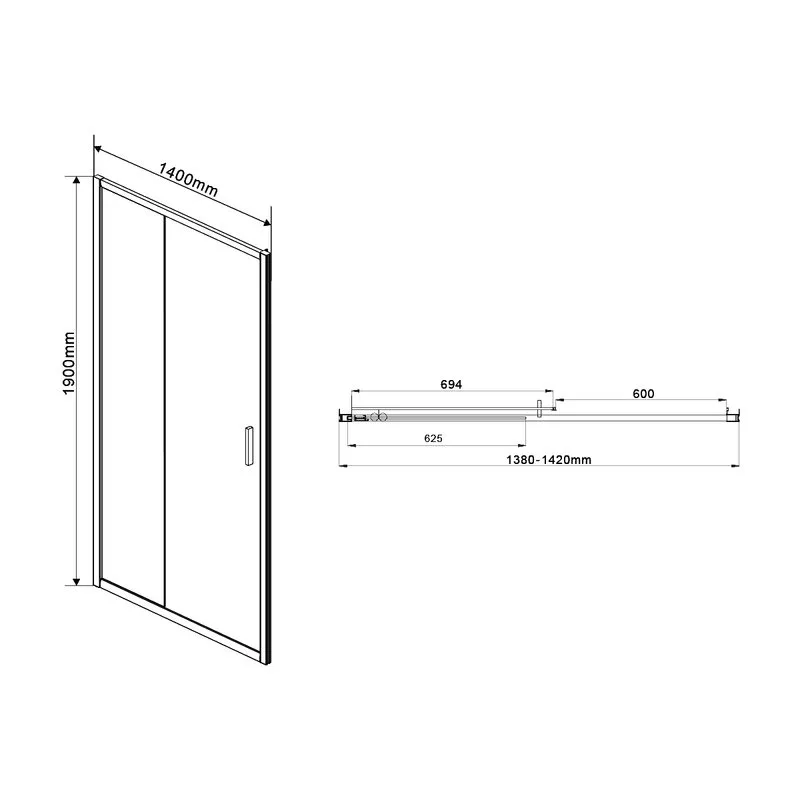 Душевая дверь в нишу Vincea Garda VDS-1G140CLG 140 см, профиль брашированное золото, стекло прозрачн Sancos — официальный сайт