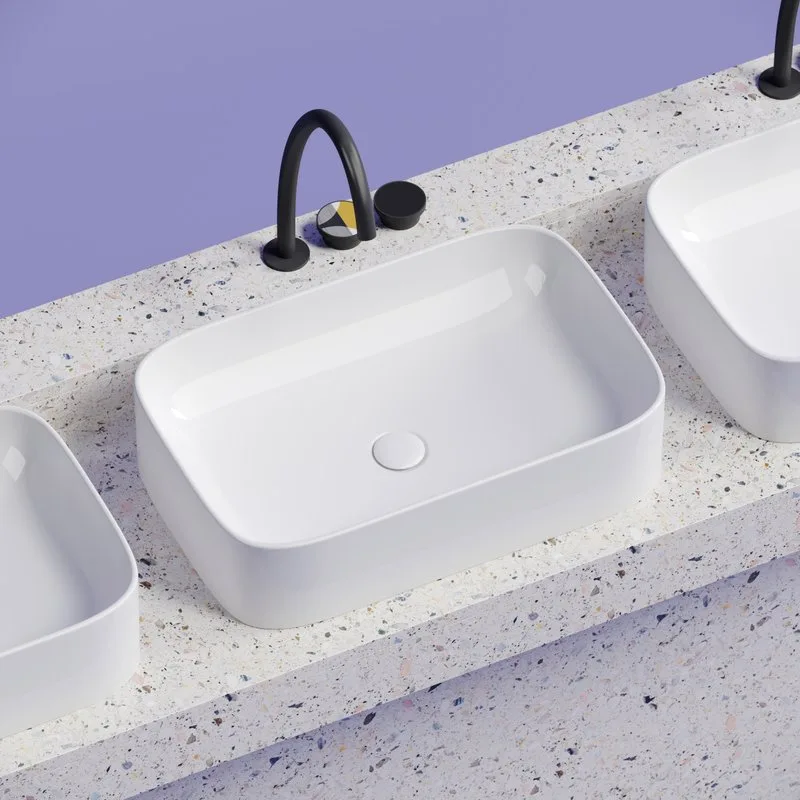 Накладная раковина Ceramicanova Element CN6053 белая глянцевая Sancos — официальный сайт