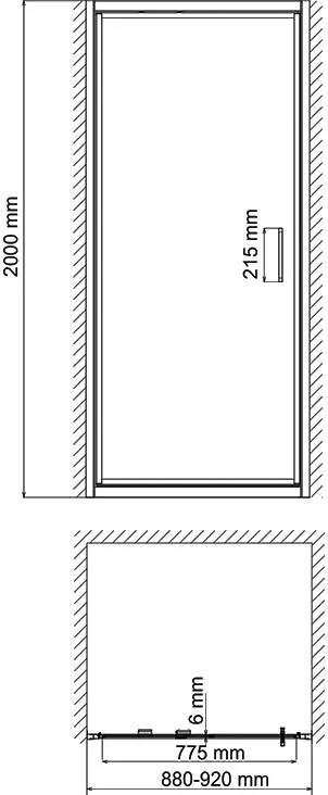 Душевая дверь в нишу Wasserkraft Salm 27I04 90 см Sancos — официальный сайт