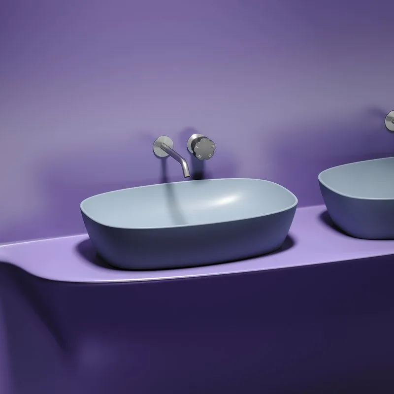 Накладная раковина Ceramicanova Element CN6049MHL серо-голубая матовая Sancos — официальный сайт